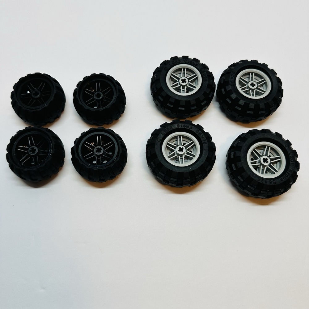LEGO Tire and Rim Lot of 16 Parts. 43.2x26 & 56x26 LEGO Technic Wheels Tires